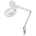 オーム電機 L-ZOOMエルズーム ルーペ付 LEDアームライト ホワイト AS-L60BL-W