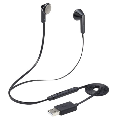 Sound-Isolating Type - エレコム ELECOM ヘッドセット イヤホン インナーイヤー USB 両耳 セミオープン ミュートスイッチ付き ブラック HS-EP19UBK