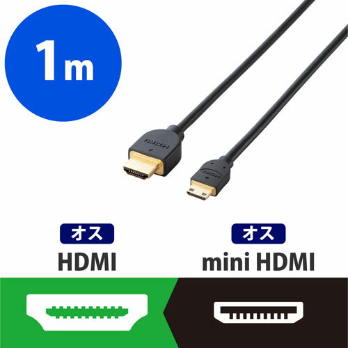 エレコム ELECOM イーサネット対応HDMI-MiniケーブルA-C DH-HD14EM10BK