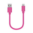 【送料無料】ポスト投函 エレコム ELECOM iPhoneケーブル 10cm iPad iPod データ通信 充電 USB-A Lightning ピンク RoHS指令準拠（10物..