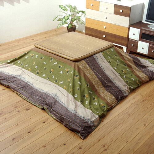 メーカー直送 イケヒコ 和柄 こたつ布団カバー 長方形大 こよみ グリーン 約215×295cm