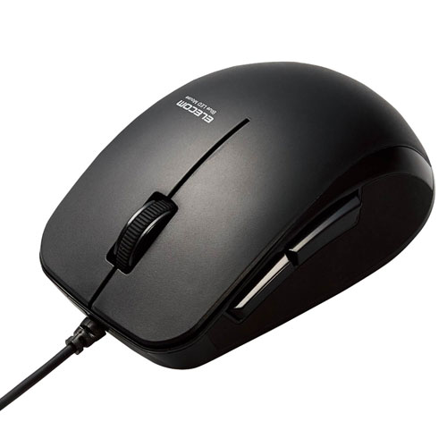 Trackball - エレコム ELECOM マウス 有線 抗菌 ブルーLED 5ボタン Mサイズ ケーブル長1m ブラック 進む戻るボタン M-BL28UBKBK