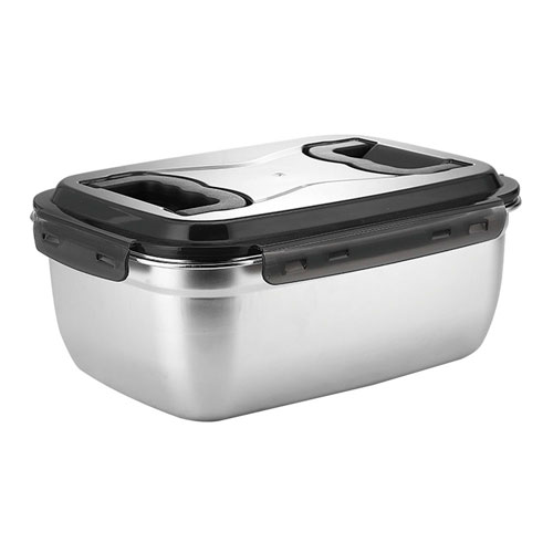 18-8 P付 キッチンコンテナ 取手付 レクタングル 12.0L 4面ロック ステンレス