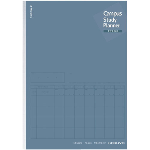 -------------------------------------------------------------- 画像はイメージです。 ※ PC環境により実際の色味や質感と異なって表示される場合がございます。 ※ 部品・パーツなどの一部の商品では本体の商品画像を使用しております。 ※ 製品の仕様・画像・パッケージは、メーカー側から予告なく変更される場合があります。 -------------------------------------------------------------- ■ テスト2週間前から科目別に勉強のスケジュールが立てられるB5サイズのノートです■ 2週間の勉強スケジュールをみえる化できます■ 2ウィークス罫の特長1.かんたん3テップで勉強のスケジュールが立てられますステップ1.2週間の予定スペースでまずはテストまでにすることを書き出しますステップ2.時間記入欄に1日に勉強できる時間を記入しますステップ3.2週間のうちの残りの日数を意識しながら科目別に1日ですることを記入します2.タイトル記入欄は何に向けての勉強なのかを記入できます3.目標設定スペースはテストの目標などを記入できます4.メモスぺースは振り返りやテストへの意気込みなど自由に記入できます■ 筆記の邪魔にならない濃さのグレーの罫線です■ 見開き2週間の仕様なので一目で2週間の勉強スケジュールを確認できます■ 表紙につやのあるニス加工をすることでシンプルながらも特別感ある仕様です■ 中紙には森林認証紙を使用した環境対応商品です■ 中紙にノートの実寸サイズで使い方の詳細が記載されています■ 仕様カラー：ネイビーサイズ：3号(A5)タテ・ヨコ：210・148罫内容：2ウィークス罫仕様：見開き2週間(53週分)製本様式/無線とじ中紙/上質紙 【メーカー・ブランド】 KOKUYO / こくよ 【#175】