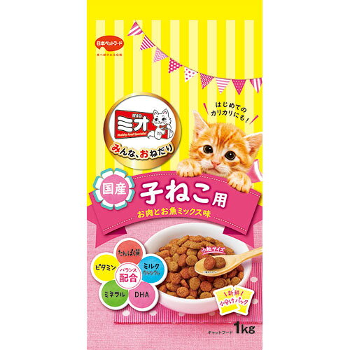 Natural - 日本ペットフード ミオドライミックス 子ねこ用 お肉とお魚ミックス味 1kg
