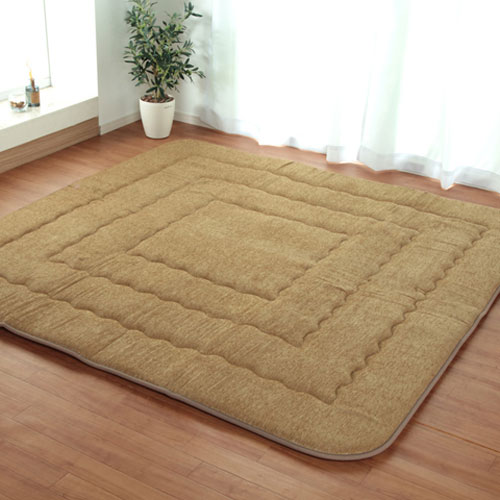メーカー直送 イケヒコ こたつ布団 長方形小 撥水ラグ ふっくらタイプ ベージュ 約130×190cm