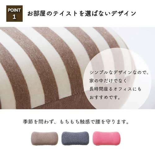 【送料無料】メーカー直送 イケヒコ クッション 低反発 腰当 マイクロファイバー 無地 エルマー ネイビー 約40×20cm [3]