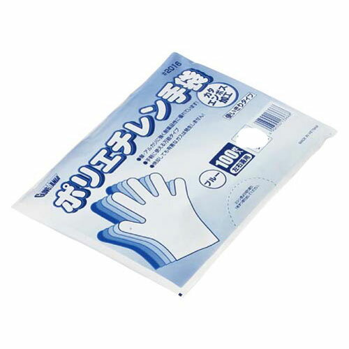 川西工業 ポリエチレン手袋 #2016 袋入 100枚入 M ブルー