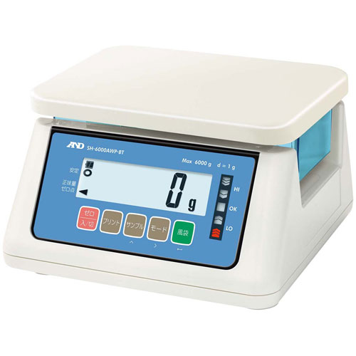 A&D 防水・防塵デジタルハカリ 30kg ワイヤレス通信モデル SH-30KAWP-BT