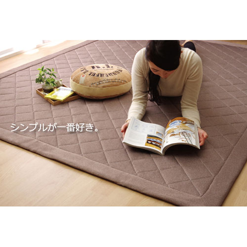 メーカー直送 イケヒコ ラグ カーペット デニム調 ニットキルトラグアルバ2IT グレー 約145×175cm 長方形 コンパクトラグ [3]