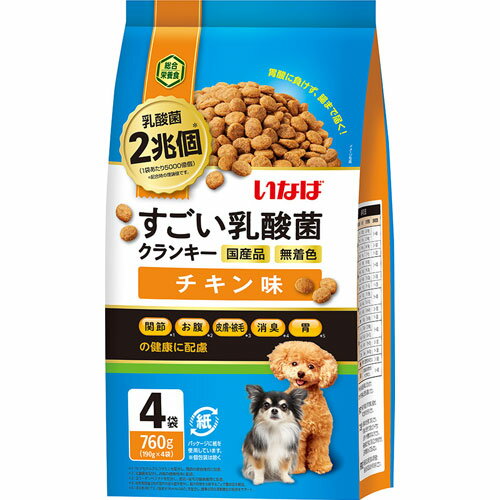 いなば すごい乳酸菌クランキー チキン味 760g（190g×4袋）
