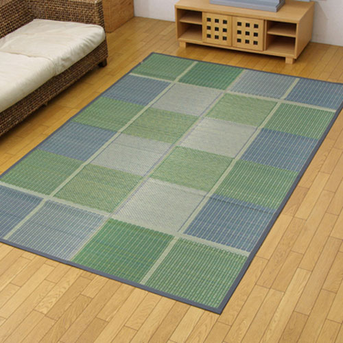 メーカー直送 イケヒコ 純国産 い草花ござ FUBUKI グリーン 江戸間6畳 約261×352cm