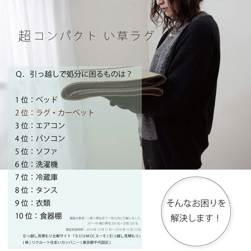 【送料無料】メーカー直送 イケヒコ い草ラグ おしゃれ コンパクト シンプル カーペット DXモーセ ブルー 約135×180cm [3]