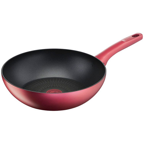 IH/煤气两者对应 - T-fal ティファール IHルージュ アンリミテッド ウォックパン 28cm G26219