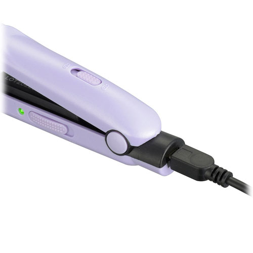 オーム電機 Iberis モバイルヘアアイロン ヴァイオレット HB-HIUD-V