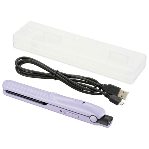 オーム電機 Iberis モバイルヘアアイロン ヴァイオレット HB-HIUD-V