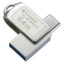 オーム電機 USBメモリー 64GB TypeC&TypeA対応 PC-MC64G-S