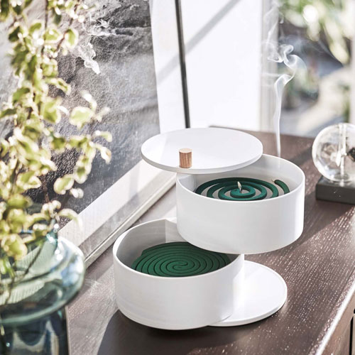 山崎実業 収納トレー付き蚊遣り タワー tower ホワイト 5343