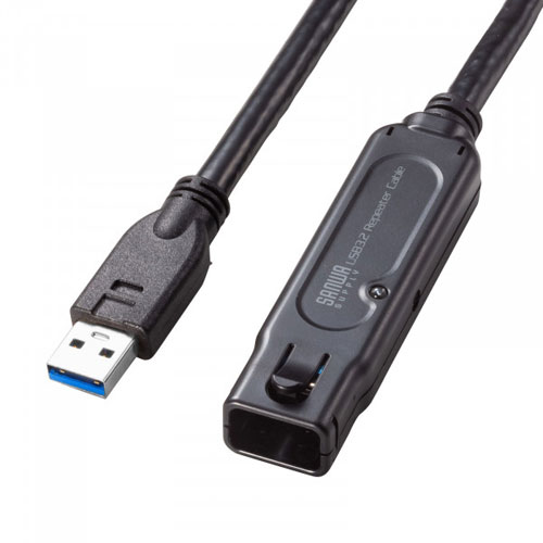 サンワサプライ USB3.2アクティブリピーターケーブル15m 抜け止めロック機構付き KB-USB-RLK315