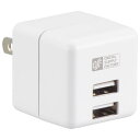 オーム電機 ACアダプター USB電源タップ2ポート MAV-ASU24-W
