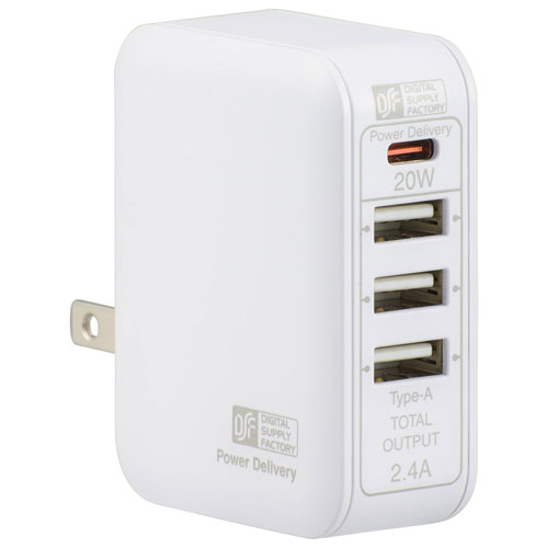 オーム電機 AC充電アダプター 4ポート 急速充電対応 MAV-AUPD2032-W オーム電機 AC充電アダプター 4ポート 急速充電対応 MAV-AUPD2032-W