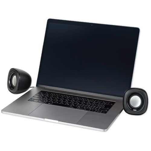 Webbyのナカバヤシ Digio2 USB電源スピーカー 3.5mm ブラック SP-001BK｜アングル3