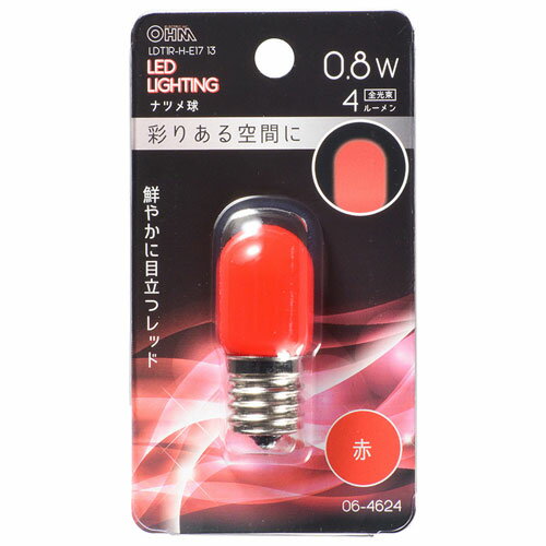 26 mm Cfl - オーム電機 LEDナツメ球装飾用 T20/E17/0.8W/4lm 赤色 LDT1R-H-E17 13
