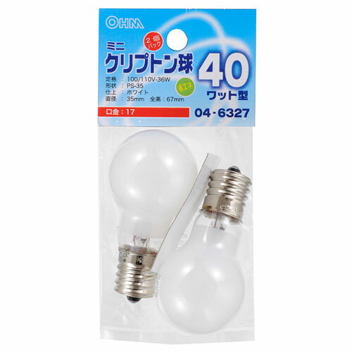 ŵ ߥ˥ץȥŵ E17 40W ۥ磻 2 LB-PS3740K-W2P