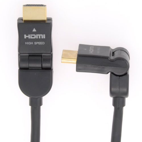 オーム電機 HDMIケーブル 3D映像対応 スイング横型 1m 黒 VIS-C10SH-K 1