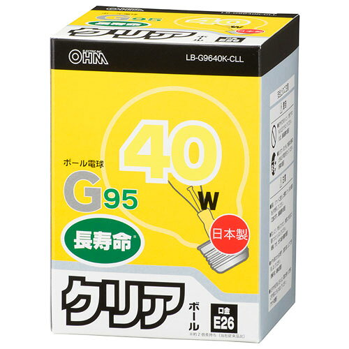 �������ŵ� ��Ǯ�ŵ� �ܡ���� G95 E26 ���ꥢ 40W 127mm Ĺ��̿ LB-G9640K-CLL