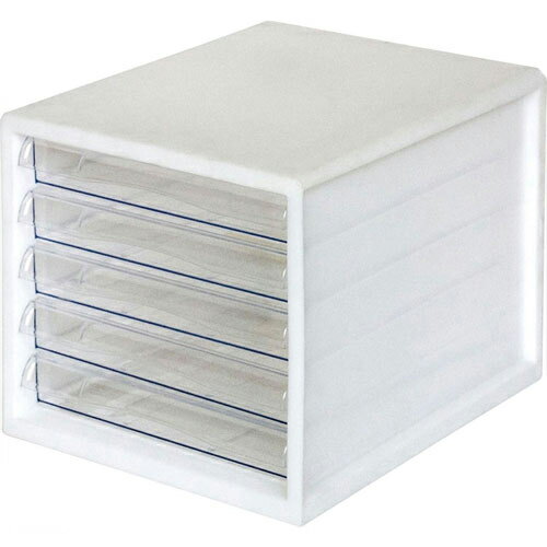 Organize Goods - ナカバヤシ A4レターケース一体型 浅5段 ホワイト A4E-05W