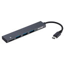 ナカバヤシ Digio2 USB Type-C 極薄変換ハブ STIX USB3.2Gen1 Type-A 3ポート カードリーダーライター グレー COM-C3MSD133GY