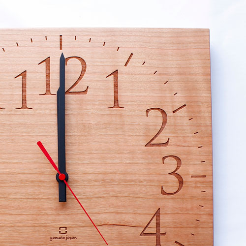 ヤマト工芸 MUKU スタンダード 掛け時計 数字 チェリー YK14-101 時計 掛け時計 壁掛け 壁掛け時計 北欧 木製 アナログ インテリア シンプル ナチュラル