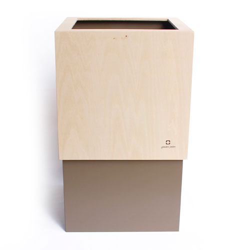 ヤマト工芸 W CUBE ダストボックス 10L グレイブラウン Gbr YK06-012 ごみ箱 スリム 木製 木 ウッド 省スペース コンパクト ナチュラル 高級感 日本製