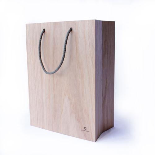 ヤマト工芸 BAG dust バッグダスト ダストボックス ナチュラル YK18-106 ごみ箱 くずかご ゴミ袋 角型 四角 木製 木 ウッド ナチュラル 北欧 高級感 日本製 [2]