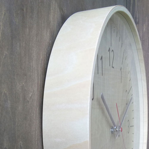 ヤマト工芸 fullmoon フォーマル 掛け時計 グレーブラウン YK16-101 時計 掛け時計 数字 壁掛け 壁掛け時計 木製 スイープ式 インテリア シンプル 日本製 [3]