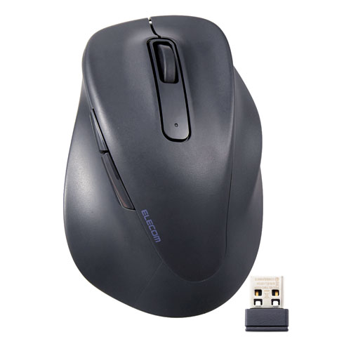 エレコム ELECOM ワイヤレス マウス 2.4GHz 5ボタン Windows 11 10 mac Chrome 対応 抗菌 XLサイズ EX-G ブラック M-XGXL30DBSKBK