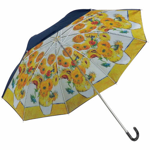 ユーパワー 晴雨兼用名画折りたたみ傘 ゴッホ ひまわり AU-02514 ユーパワー 晴雨兼用名画折りたたみ傘 ゴッホ ひまわり AU-02514