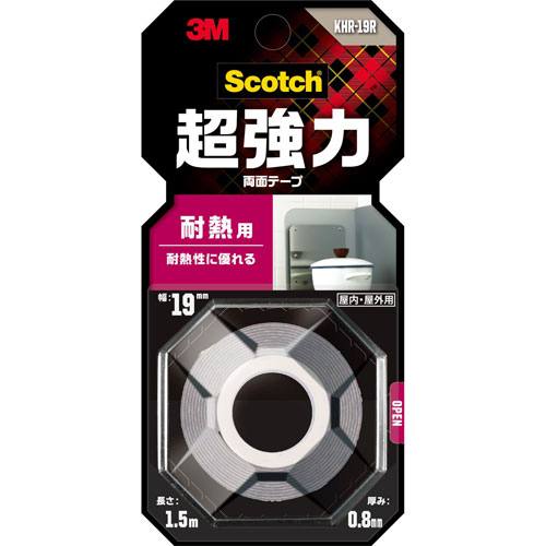 3M スリーエム スコッチ（R） 超強力両面テープ 耐熱用 19mm×1.5m KHR-19R