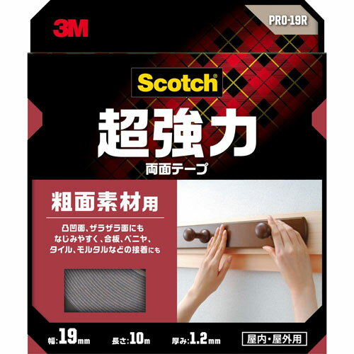 3M スリーエム スコッチ（R） 超強力両面テープ 粗面素材用 19mm×10m PRO-19R