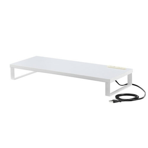 サンワサプライ コンセント付きモニター台 W600 ホワイト MR-LC212W