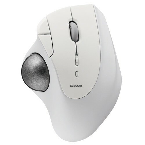 エレコム トラックボール マウス Bluetooth 5ボタン 人工ルビーユニット エルゴノミクス Windows11/10 Android macOS iOS iPadOS ChromeOS 各種対応 ホワイト