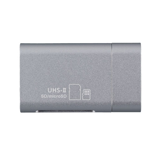 ナカバヤシ Digio2 USB Type-C カードリーダー/ライター UHS-II対応 シルバー CRW-C3SD91SL
