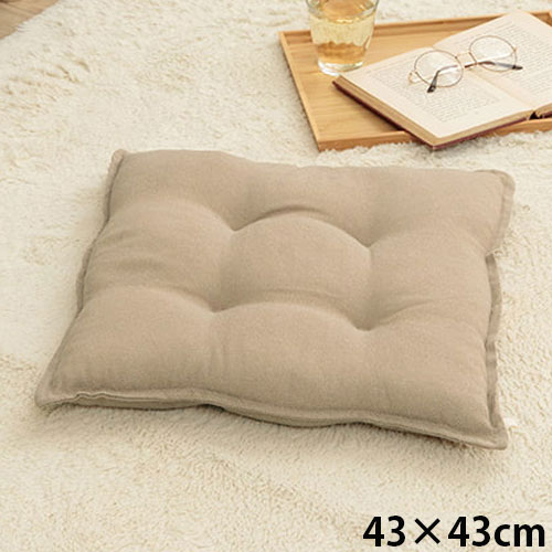 イケヒコ クッション シート 無地 国産 約43×43cm 同色2枚組 ベージュ