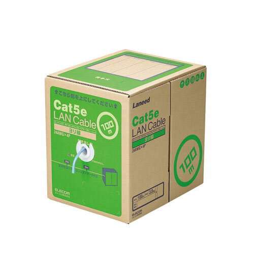 ���쥳�� ELECOM Cat5e�б�LAN�����֥� �����ѡ�Ĺ�� ����� 100m �֥롼 LD-CT2/BU100YR