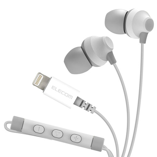 エレコム Lightning接続ヘッドホンマイク EHP-LF12CMXWH