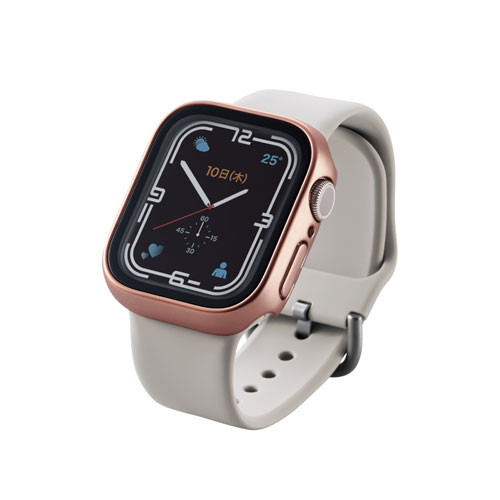 【送料無料】ポスト投函 エレコム ELECOM Apple Watch 41mm用フルカバーケース プレミアムガラス 高透明 ゴールド AW-21BFCGGD