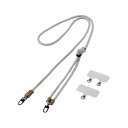 エレコム ELECOM ショルダーストラップ 丸紐6mm ライトグレー P-STSDH2R06GYL