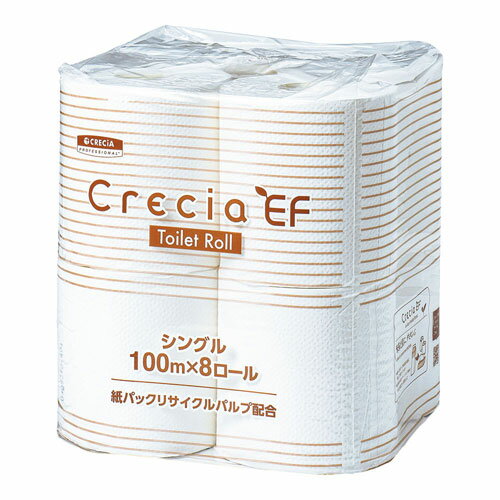 クレシア EFトイレットロール 8R シングル100m 64個入