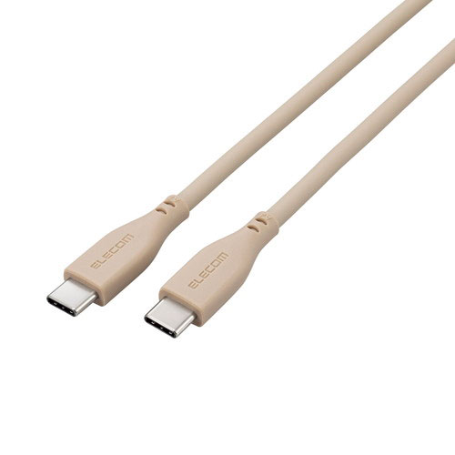 ポスト投函 エレコム ELECOM USB-C ケーブル USB Type C to Type C 1m PD 60W iPhone Android Type-C 機器対応 &me グレージュ MPA-CCSS10GB